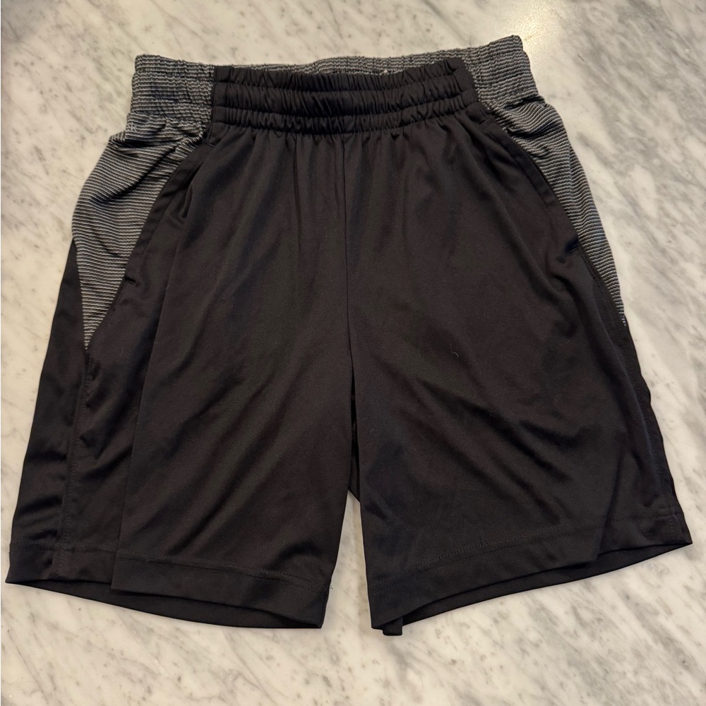 Tek Gear Boys Large Black Athletic Shorts Moisture-Wicking Performance